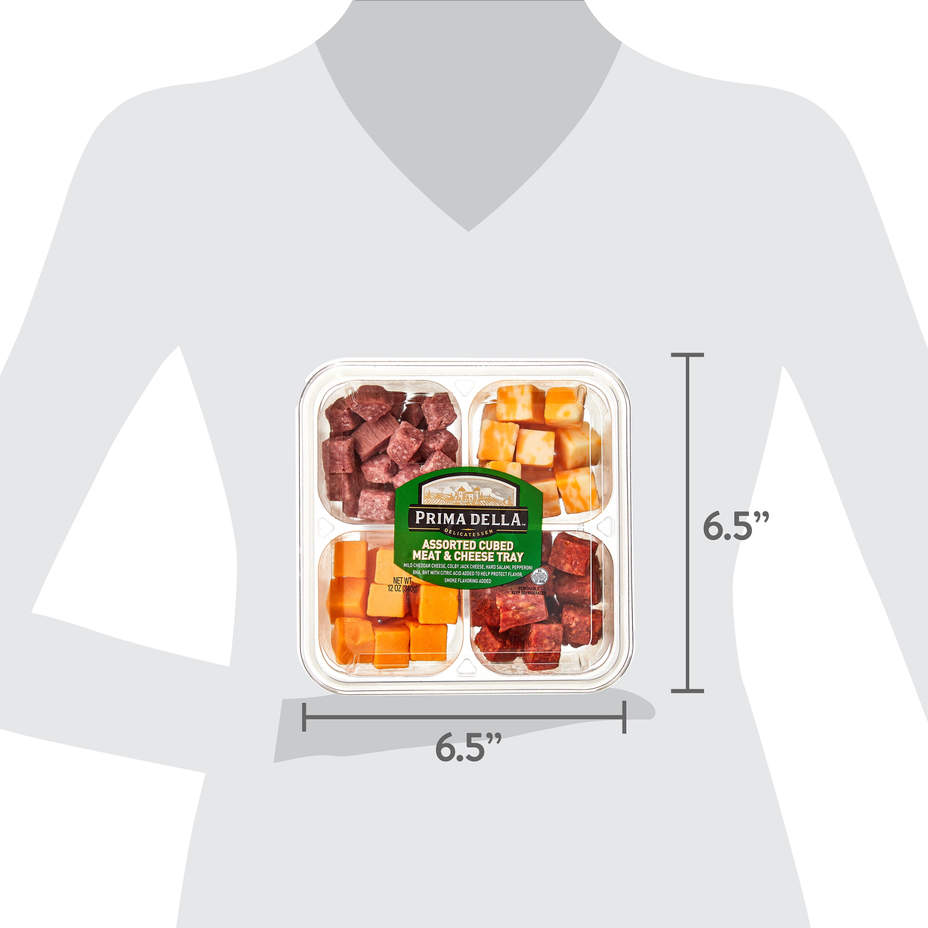 Prima Della Assorted Cubed Meat & Cheese, 12 oz, Plastic Tray (Cubed, Refrigerated)