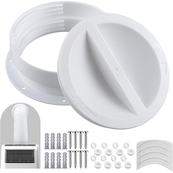 1 Set White Dual Size Wall Mount Connector for Portable Ac Vent Ac Exhaust Hose Coupler for 5 and 5.5 Inches Hose Accessories Plug