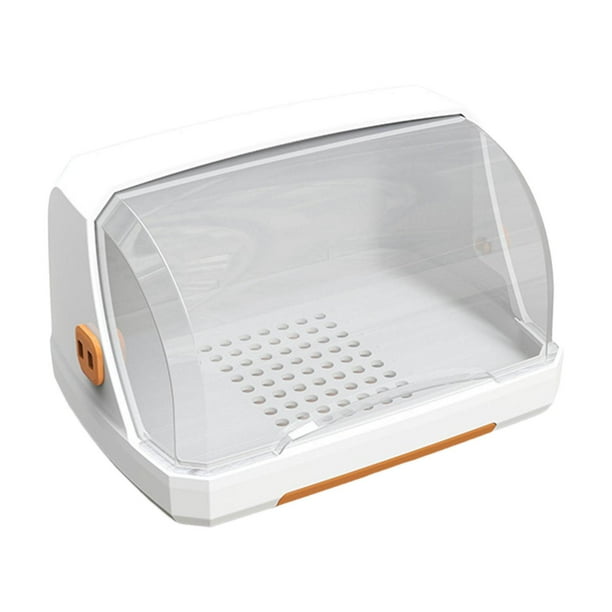 Rejilla de secado para platos, bandeja para secar platos, ahorra espacio, a prueba de polvo, soporte para secador de vasos y utensilios. Blanco