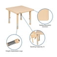 thumbnail image 4 of Flash Furniture Wren Square Adjustable Kids Classroom Activity Table, 24"W x 14.5-23.75"H, Natural, 4 of 11