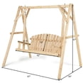 thumbnail image 2 of Patiojoy Porch Swing Wooden Swing Durable Rustic Frame Patio Furniture, 2 of 6