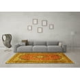 thumbnail image 3 of Ahgly Company Machine Washable Indoor Square Medallion Yellow Traditional Area Rugs, 4' Square, 3 of 4