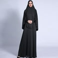 thumbnail image 5 of Women Eid Ramadan 2 Pieces Prayer Dress Set Muslim Pleated Hijab Scarf Khimar Abaya Jilbab Overhead Robe Kaftan Islamic Full Length Gown, 5 of 20