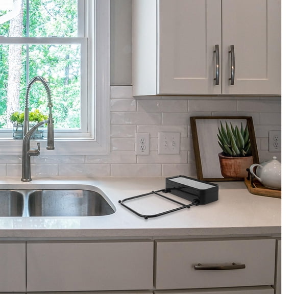 HIAKDOFT Suction Cup Kitchen Sink Drain Basket 1Set Black Plastic Foldable For Washing Dishes And Food Waste Management