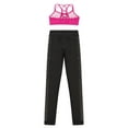 thumbnail image 3 of iiniim Kids Girls 2 Pieces Tracksuits Camisole Tank Top Sport Bras with Athletic Leggings Set Activewear Size 6-14 Rose 6, 3 of 7