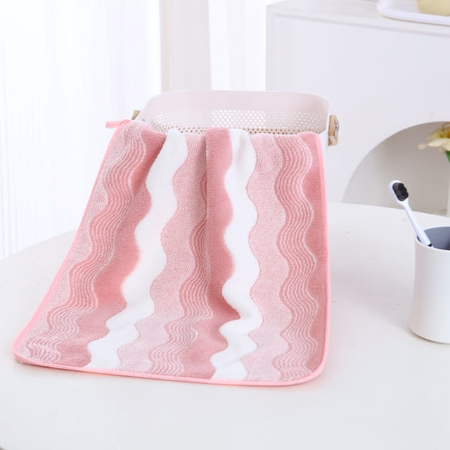 Fleece Polyester Fiber Towels - Enlarged & Thickened, Soft & Absorbent Bathroom Bathing Towels, Fast Drying & Resists Deformation, Pink, JKODE
