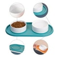 thumbnail image 3 of Ceramic Dog Bowl Set with Silicone Mat Non-Skid Non-Spill, Wide Mouth Dog Feeding Bowl green, 3 of 5