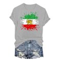 thumbnail image 6 of GEWSEY Women's Lion Sword Sun Iran Flag Crew Neck Short Sleeve Cotton T-Shirt (Light Gray, S), 6 of 6