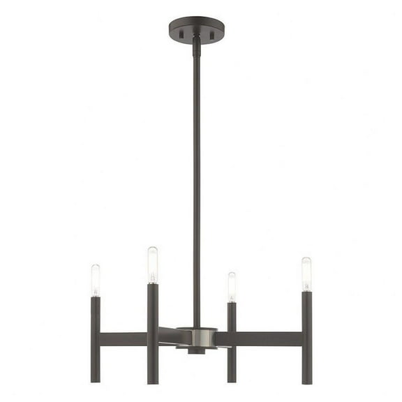 Modern Farmhouse Four Light Chandelier-Bronze Finish Bailey Street Home 218-Bel-3110289
