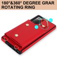 thumbnail image 3 of Crossbody for Samsung Galaxy Note 20 Ultra Phone Case for Women, Wallet Case with Credit Card Holder Shoulder Strap & Wrist Lanyard Shockproof Purse Back Flip 360 Ring Holder Kickstand Case,Red, 3 of 9