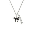 thumbnail image 2 of Delight Jewelry Silvertone Black Standing Cat Silvertone Courage Strength Wisdom Honesty Bar Charm Necklace, 23", 2 of 4
