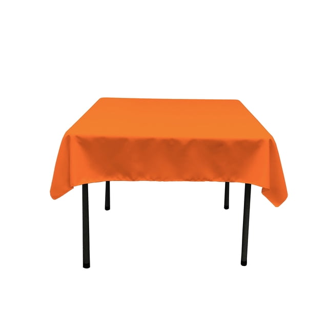 Mantel LA Linen Poliéster Popelina 132x132 cm Naranja