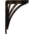 thumbnail image 4 of Ekena Millwork 1 1/2"W x 5 1/2"D x 8"H Nevio Wrought Iron Bracket, (Single center brace), Antiqued Bronze, 4 of 7