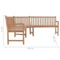 thumbnail image 7 of Charmma Patio Corner Bench 72.8"x72.8"x35.4" Solid Teak Wood, 7 of 7