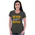 thumbnail image 3 of US Army Logo Never Accept Defeat Women's T Shirt Ladies Tee Brisco Brands S, 3 of 4
