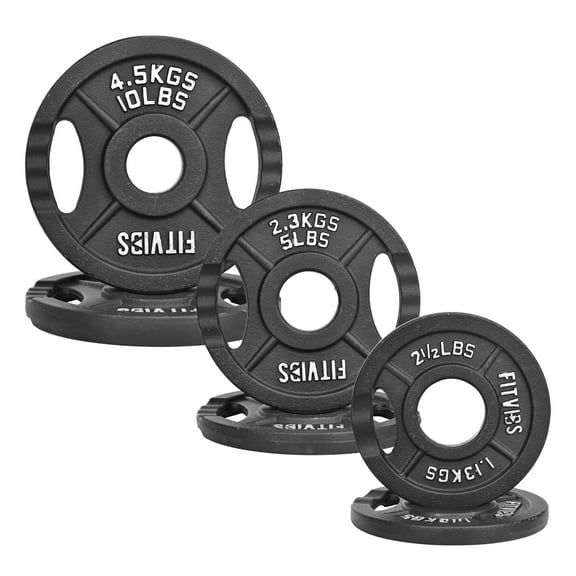 FlexWave 2-Inch Olympic Cast Iron Weight Plates Set – 35LB Total (2x2.5lb, 2x5lb, 2x10lb) – Perfect for Standard Olympic Barbells