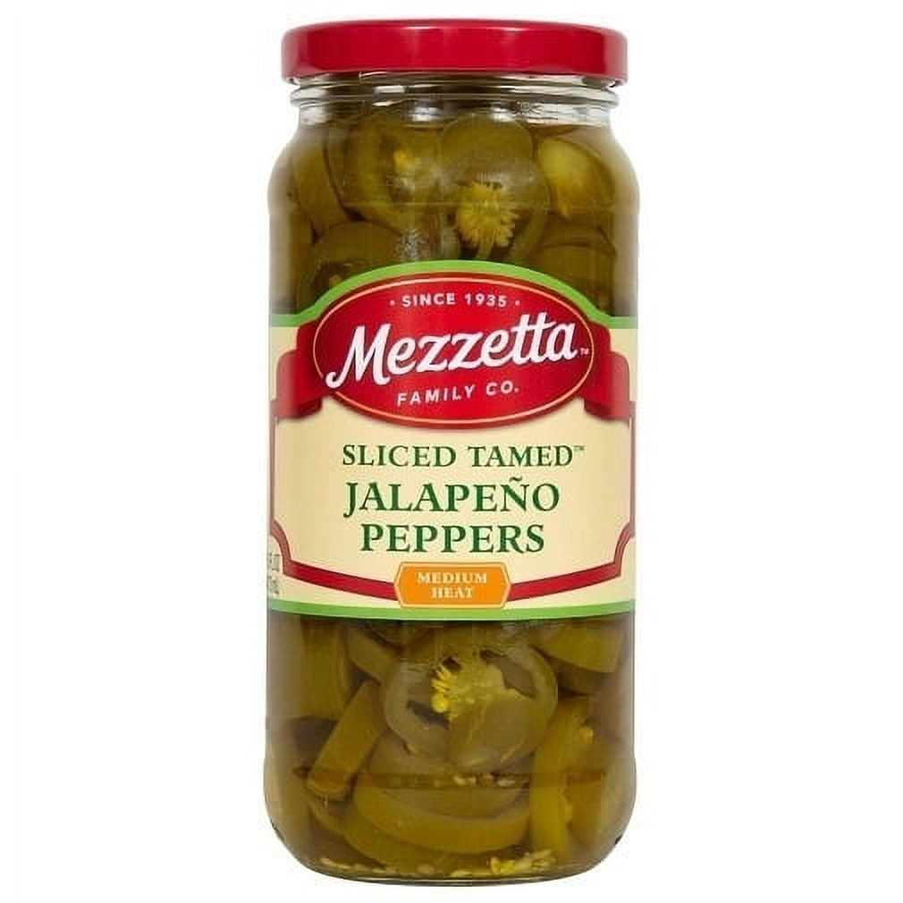 Mezzetta Sliced Tamed™ Jalapeño Peppers, 16 fl oz Jar