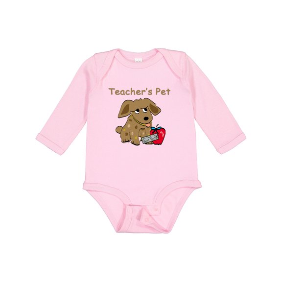 Inktastic Teacher's Pet Boys or Girls Long Sleeve Baby Bodysuit