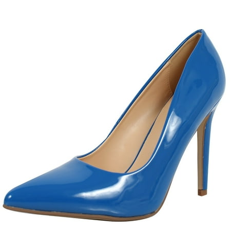 

Delicious Women s Pointy Toe High Heel Pump Blue 6 M US