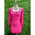 thumbnail image 3 of Vestido Corte De Lechuga Con Sueter Conjunto Color Fucsia Talla Grande Marca Emil SaEs, 3 of 4
