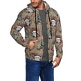 thumbnail image 2 of Wukai Santa Claus cute Print Men's Zip-Up Hoodie,Fleece Full-Zip Hoodie for Men, Hooded Sweatshirt-X-Large, 2 of 5