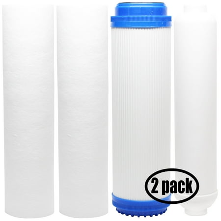 

2-Pack Replacement for Filter Kit for MaxWater 101047 RO System - Includes PP Sediment Filters GAC Filter & Inline Filter Cartridge - Denali Pure Brand