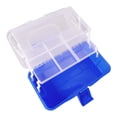 thumbnail image 3 of Caja de almacenamiento de tres capas, plegable, de plástico, para herramientas, portátil, con asa, organizador multiusos para manualidades, accesorios cosméticos, color azul, 3 of 14