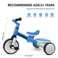 thumbnail image 2 of Wdmiya 3-in-1 Toddler Bike for 2+ Years Old, Boys Girls Tricycles for Toddlers Kids， Adjustable Seat, Trikes for Balance Training Baby Bike Infant Trike, Christmas & Birthday Gift, Blue, 2 of 6