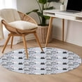 thumbnail image 5 of Round Area Rug 4ft, Happy Easter Cartoon Rabbit Sketch Non-Shedding Washable Area Rug, Cute Bunny Hearts on Blue Non Slip Low-Profile Circle Rugs for Living Room, Bedroom Dining Room, 5 of 9