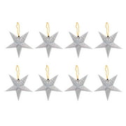 8Pcs Christmas Paper Pentagram Hanging Pendant Stylish Hanging Ornament Xmas Tree Hanging Adornment for Home Party