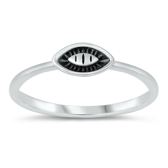 Oxidized Boho Eye Ring .925 Sterling Silver Band Jewelry Female Male Unisex Size 4