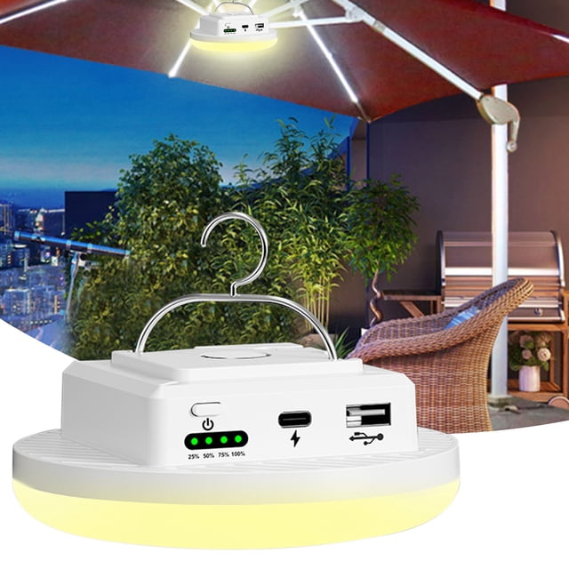 Antqov Camping Lamp with Long Battery Life and Bright Outdoor Tent Emergency Rechargeable Lighting, Home Accessories