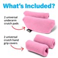 thumbnail image 3 of Universal Crutch Underarm Pad and Hand Grip Covers, Pink, 3 of 4