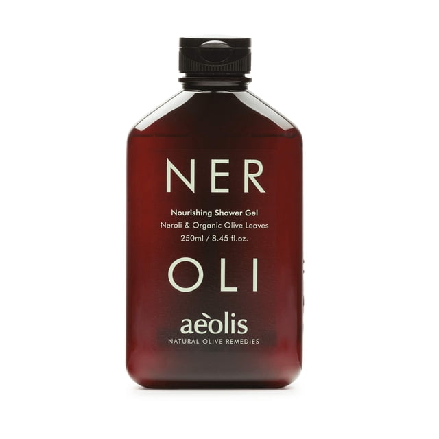 AEOLIS Gel de ducha nutritivo con neroli y hojas de olivo naturales Extracto de aceite de oliva natural de Grecia limpia e hidrata para hombres y mujeres 9.12 onzas líquidas