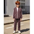 thumbnail image 3 of Arshiner Boy's Active Tracksuits Sets Full Zip Sports Jogging Suits Athletic Running 2 Piece Sweatsuits, 3 of 6