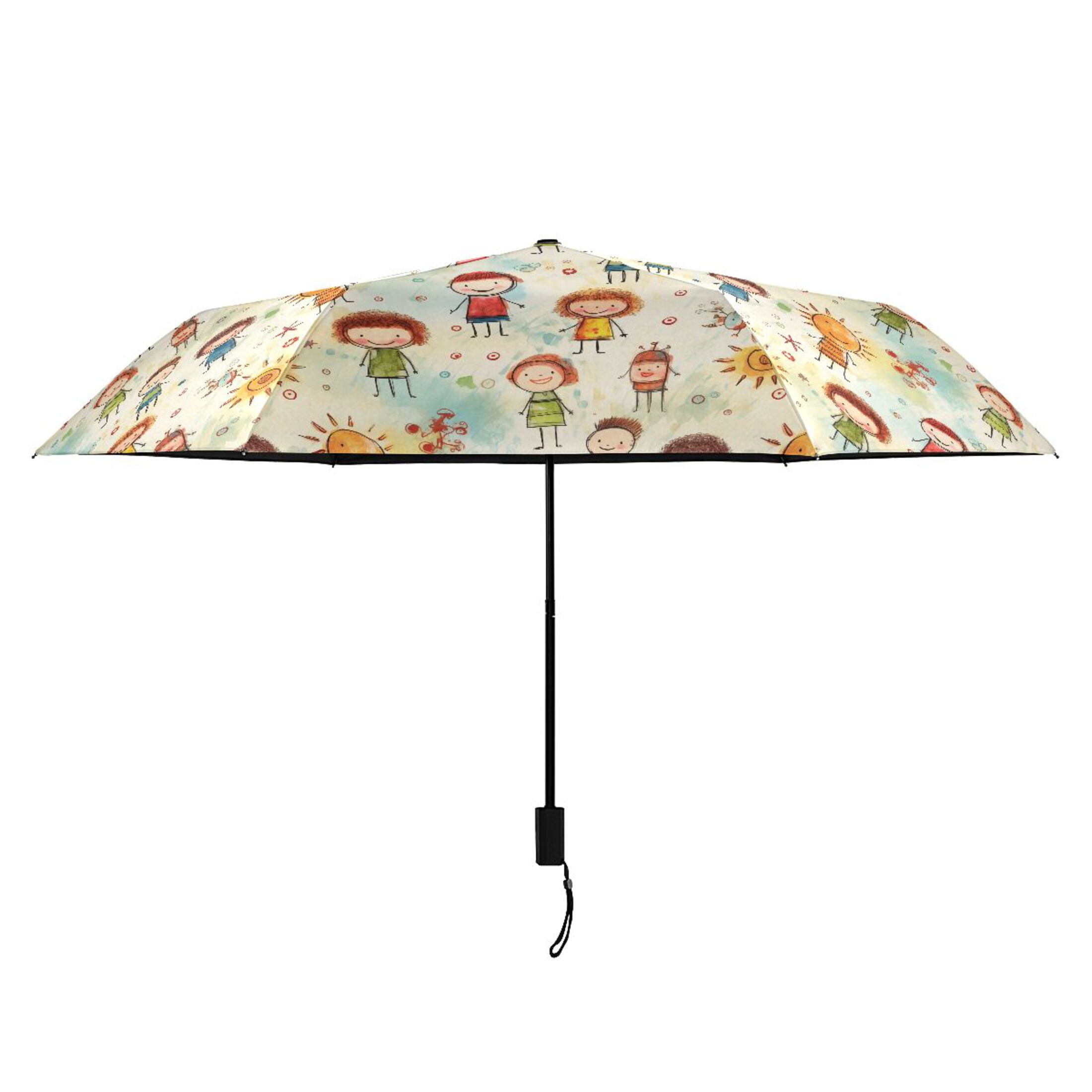 Sun and Kids Compact Sun Umbrella Windproof Travel Umbrellas for Rain Strong Portable UV Protection