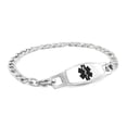 thumbnail image 1 of MedicEngraved Bracelet Médical en Acier Inoxydable 316L avec Étiquette Médicale Émaillée - Gravure Médicale Incluse, 1 of 7