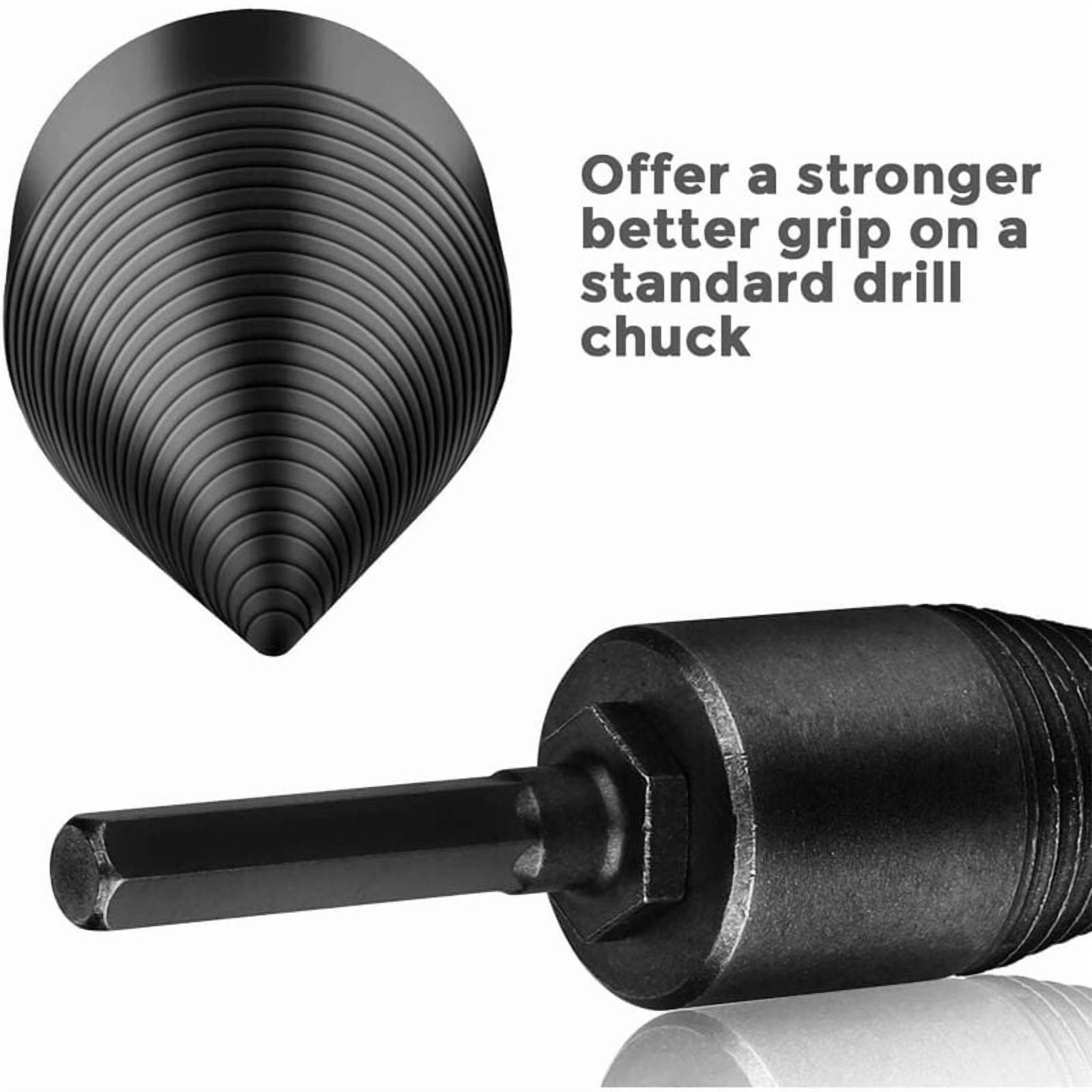 Log Splitter Wood Splitter 32mm/42mm Cone Drill Bit Wood Splitting Wood Cutting Tool with Hex Shank, Square Shank, Round Shank
