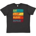 thumbnail image 3 of Inktastic Rugby Player Eat Sleep Rugby Repeat Youth T-Shirt, 3 of 5