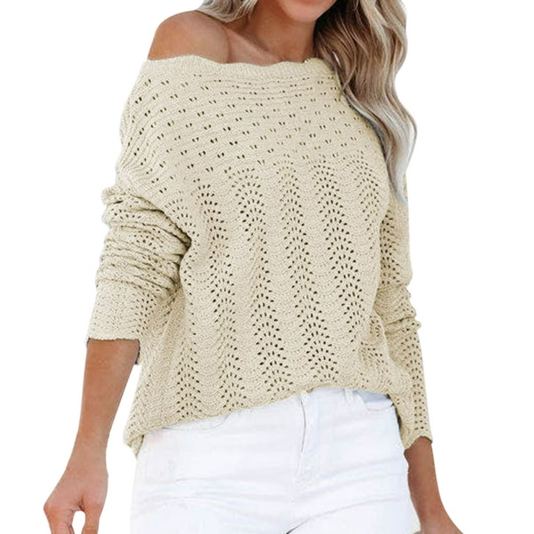 Modern Ocean Sweater Womens Off Shoulder Tops Sleeve Knit Shirt Pullover Jumper Tops Casual Warm Sweater Heart Outline Sweatshirt Zip up Sweaters Colla Sweaters for Men Winter Clothes Men -