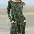 thumbnail image 5 of Gibobby Vestidos de sueter Vestido para mujer Cuello redondo Diario Casual Vestidos sueltos(Verde,XL), 5 of 5