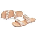 thumbnail image 2 of Ataiwee Women's Flat Slide Sandals - Casual Classic Braided Strappy Slip on Flat Summer Sandals., 2 of 7