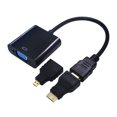 thumbnail image 1 of Cable convertidor HD a VGA Adaptador macho a hembra Mini conector Micro HD Reemplazo para computadora PS3 PC Pantalla HDTV AweSitey PJ7781-01, 1 of 2