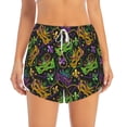 thumbnail image 4 of Lsque Mardi Gras Surface Printed Women's Running Shorts with Liner Pockets,Elastic Quick Dry Workout Athletic Gym Yoga Shorts,Womens High Waist Shorts-Medium, 4 of 9