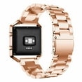 thumbnail image 2 of Metal Bands Compatible with Fitbit Blaze,Frame Housing+Stainless Steel Bracelet Replacement Accessory Strap Watch Band for Smart Fitness Watch(Rose Gold Bands+Frame), 2 of 5
