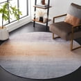 thumbnail image 2 of SAFAVIEH Tacoma Lue Abstract Machine Washable Area Rug, Grey/Rust, 4' x 4' Round, 2 of 8
