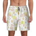 thumbnail image 3 of Uemuo Easter Rabbit Pattern Mens Swim Trunks Quick Dry Board Shorts with Mesh Lining, Stretch Beach Shorts Quick Dry No-Chafing Board Shorts-Small, 3 of 9