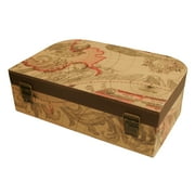 Large Map Faux Leather Suitcase