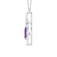 thumbnail image 2 of ANGARA Natural 1 ct Amethyst Infinity Pendant with Diamond 'X' Motif in 14K White Gold for Women (Size-8x6mm) | February Birthstone, Anniversary, Jewelry Gift for Women | Natural Amethyst Necklace, 2 of 7