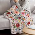 thumbnail image 3 of Pink Flowers Blanket Soft Cozy Warm Throw Blanket for Couch, Plush Fuzzy Flannel Fleece Blankets for Sofa, Spring Farmhouse Floral Leaves Vintage Bed Blankets Lightweight Gifts for Women, 50"x60", 3 of 9